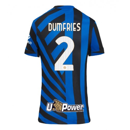 Fotballdrakt Dame Inter Milan Denzel Dumfries #2 Hjemmedrakt 2024-25 Kortermet